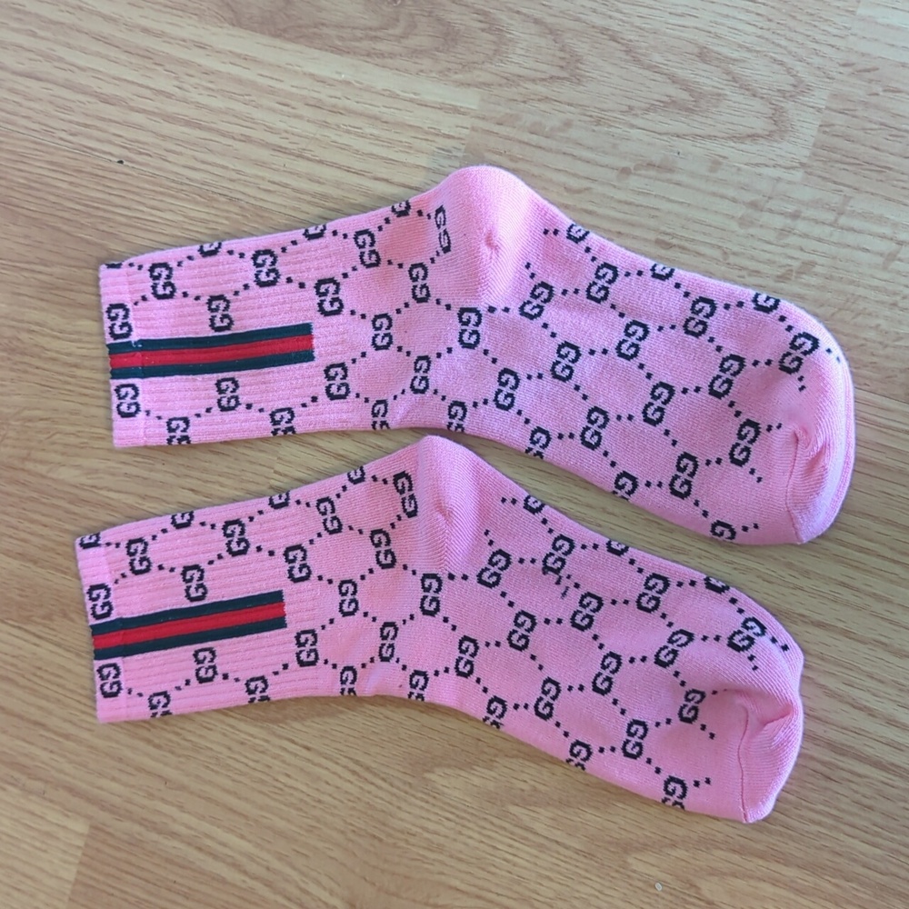 GG Pink Patterned Socks - Picture 2 of 2